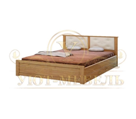 Деревянная двуспальная кровать из массива Глория