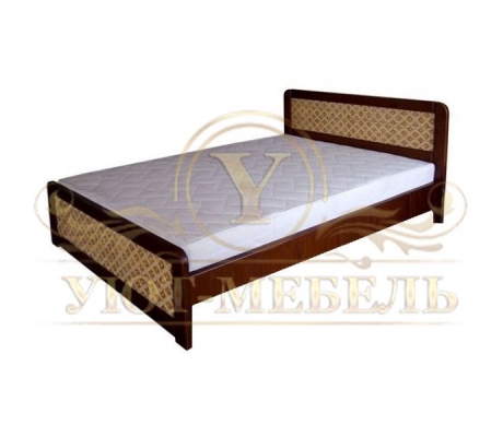 Деревянная двуспальная кровать из массива Классика ткань