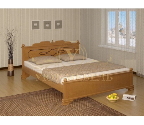 Деревянная двуспальная кровать из массива Афродита тахта