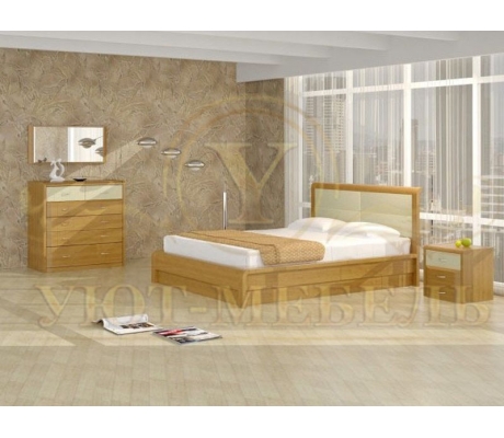 Деревянная двуспальная кровать из массива Арикама