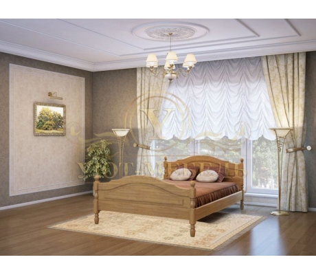 Деревянная двуспальная кровать из массива Герцог