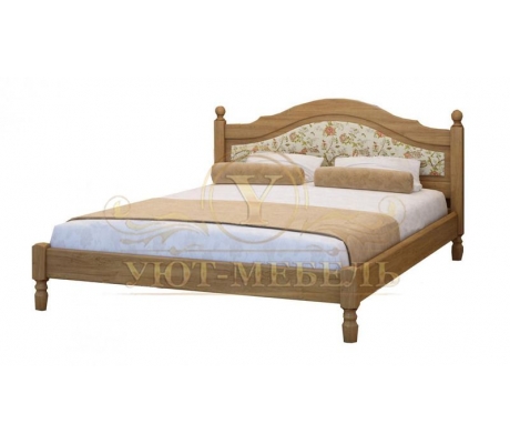 Деревянная двуспальная кровать из массива Герцог тахта со вставкой