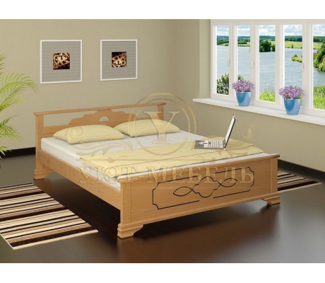 Деревянная двуспальная кровать из массива Ирида
