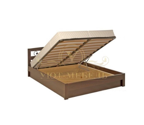 Деревянная двуспальная кровать из массива Жоржетта тахта с ковкой