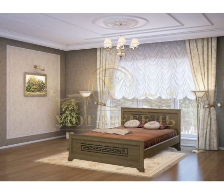 Деревянная двуспальная кровать из массива Классика