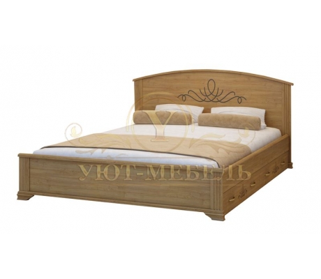 Деревянная двуспальная кровать из массива Нова тахта