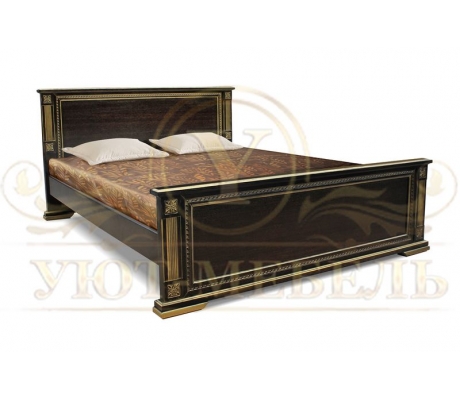 Деревянная двуспальная кровать из массива Юджин