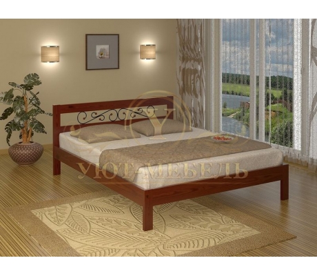 Деревянная двуспальная кровать из массива Рио тахта