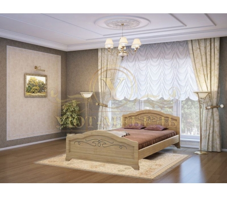 Деревянная двуспальная кровать из массива Таката