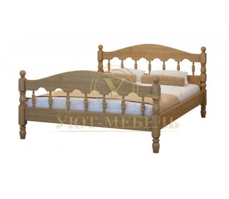 Деревянная двуспальная кровать из массива Точенка