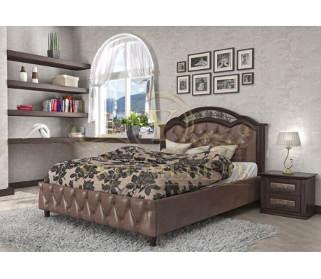 Деревянная двуспальная кровать из массива Венеция тахта 2