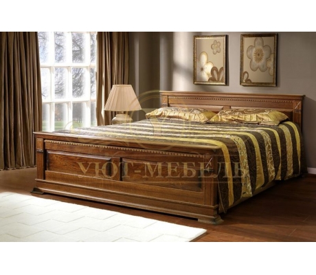 Деревянная двуспальная кровать из массива Верди