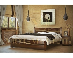 Деревянная двуспальная кровать из массива Лотос