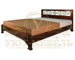 Кровать с подъемным механизмом из массива Омега с ковкой 3