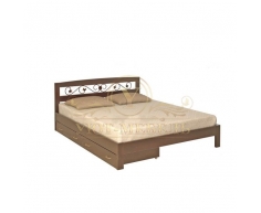 Деревянная двуспальная кровать из массива Жоржетта тахта с ковкой
