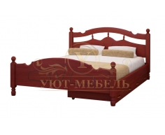 Деревянная двуспальная кровать из массива Солнце